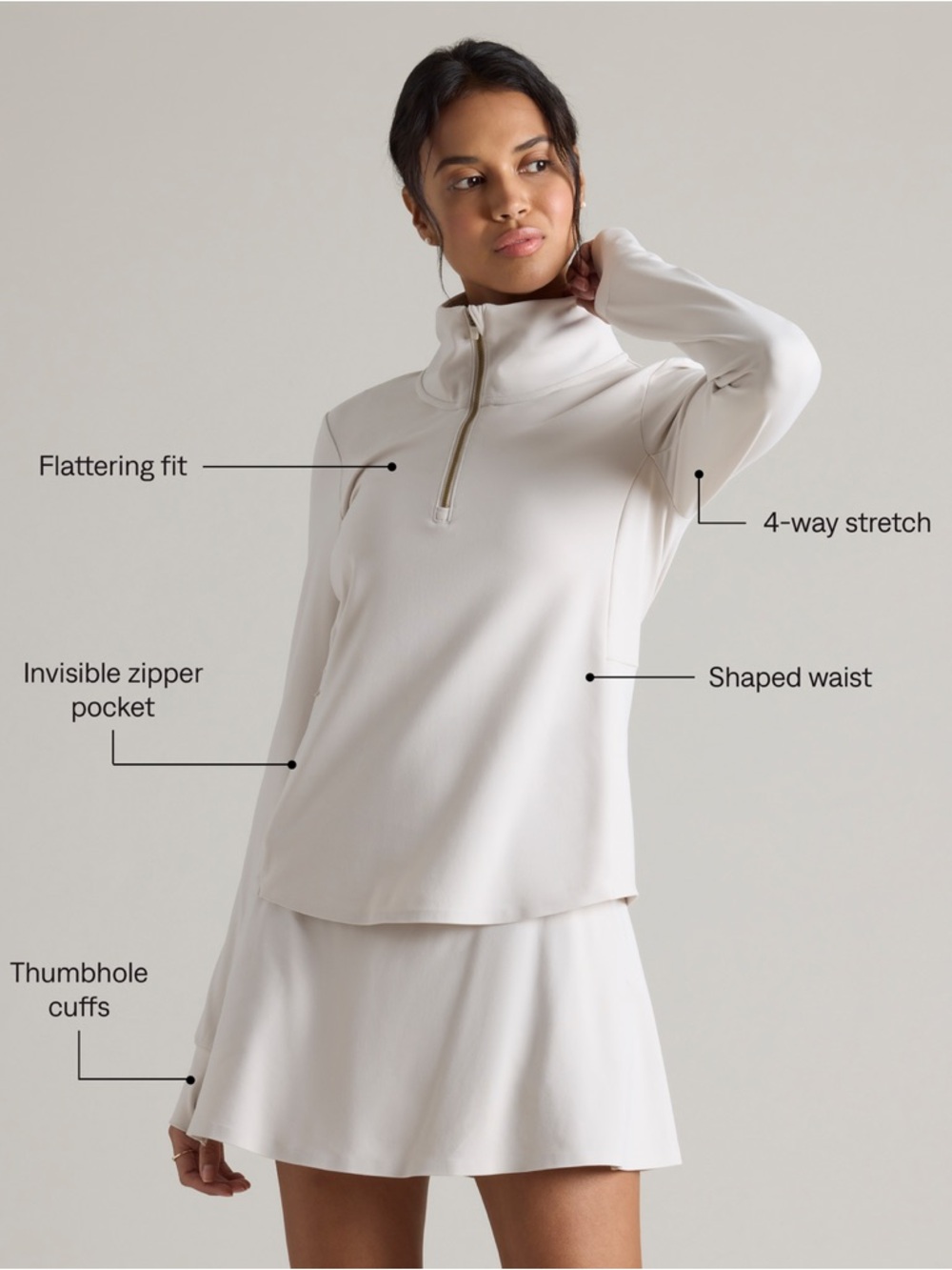 Rhone Course to Court 1/4 Zip, Black XS - Picture 10 of 16